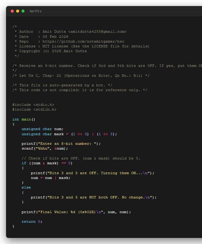Receive an 8-bit number. Check if 3rd and 5th bits are OFF. If yes, put them ON.